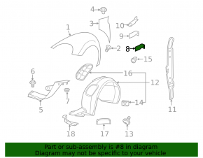 Front left lower fender bracket VW Beetle 12-19