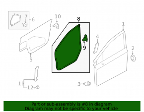 Front left door seal Subaru XV Crosstrek 18-23