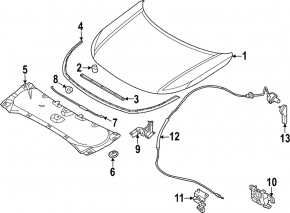 Left hood hinge for Nissan Pathfinder 22-25