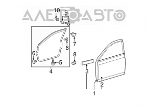 Bare front right door for Toyota Avalon 2012