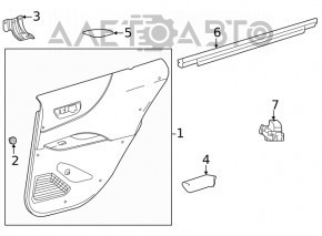 Door trim card rear left Toyota Venza 23 - leather, black-gray, wood insert, scratches