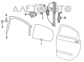 Rear left window seal for Dodge Dart 13-16