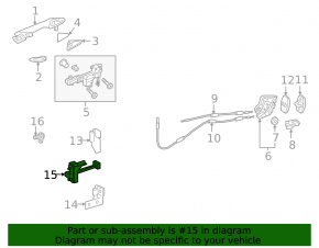 Door limiter rear left Lexus RX350 RX450h 16-22