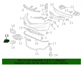Right fog light frame Acura ILX 16-18