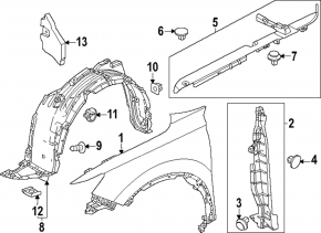 Seal wing door-wing left Honda CRV 23- OEM