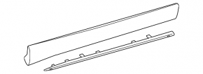 Toyota Highlander 2021-2025 lower front left door trim panel, exterior, with chrome molding, XSE