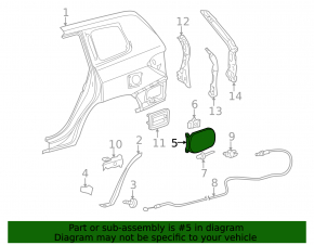 Fuel filler door for the 2013 Toyota Highlander