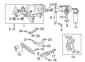 Rear right shock absorber Chevrolet Equinox 18-24 LYX, LSD FWD with support