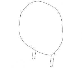 Nissan Leaf 18-22 rear left headrest, black cloth