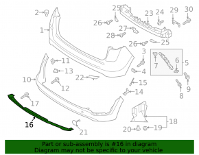 Hyundai Tucson 19-21 rear bumper lip trim, silver