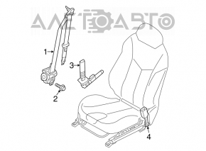 Passenger seat belt Hyundai Veloster 12-17 black