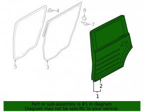 Door bare rear right Ford Flex 09-19 silver UX, dent