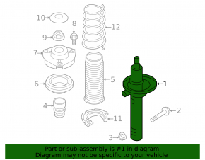 Shock absorber front left Audi A3 8V 15-19 FWD