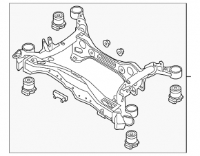 Rear subframe Audi A4 B9 17- AWD