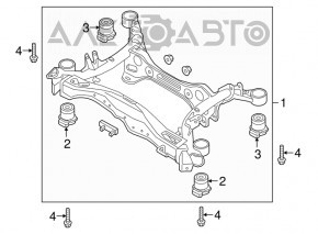 Rear subframe Audi A4 B9 17-25 AWD microcracks 2 S/B