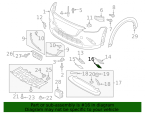 Left upper fog light frame trim Mazda CX-3 16-18 under fog light