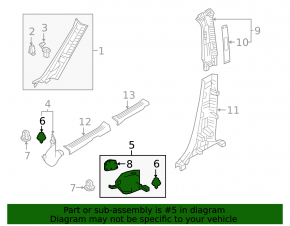 Front pillar trim left lower Mazda CX-9 16-23 black