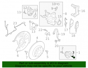 Rear left hub mounting bolt VW Tiguan 18-24 70mm FWD central