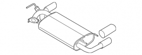 Rear muffler with barrels for Nissan Murano z50 2003-2007