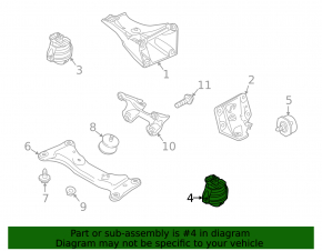 Left engine mount BMW 1 E82 08-13 N51, N52, N55