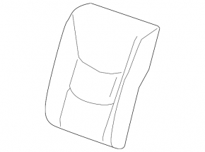 Left rear seat back for Chevrolet Volt 11-15, black leather with red insert, perforated
