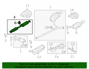 Exhaust line middle part Kia Optima 11-13 2.4 catalyst sawed off, dented