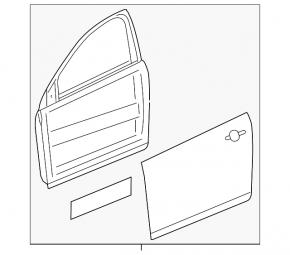 Door bare front right Chevrolet Cruze 16- black