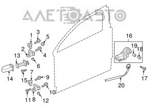 Upper door hinge front left Audi Q7 16-