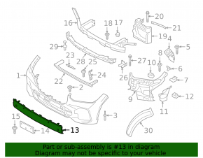 Front bumper center trim for BMW X5 G05 19-25 2019-23. Without m model, with m package