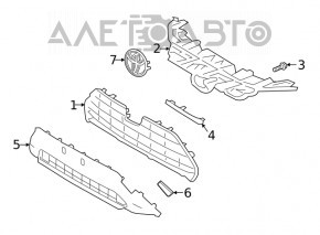 The radiator grille of the Toyota Rav4 19-24 without parking sensors and a camera