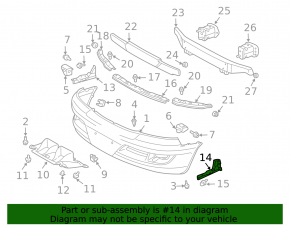 Left fog light mounting bracket for Lexus GX470 03-06