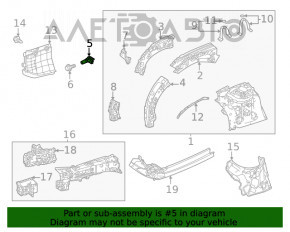 Front right fender bracket Toyota Highlander 20-