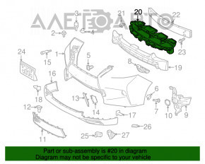 Front bumper air duct lower central Lexus RX350 RX450h 13-15 rest F-sport