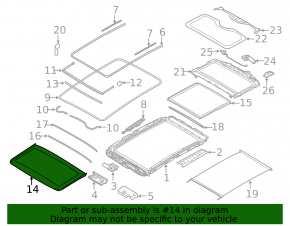 Front panoramic glass BMW X7 G07 19-26 Sky Lounge, sooty, melted