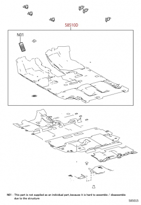 Toyota Highlander 14-19 black floor covering