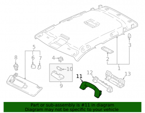 Ceiling handle rear left VW Tiguan 22-24 gray