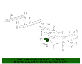 Rear bumper mount metal left Toyota Camry v40