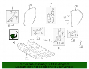 Front pillar trim lower left Lexus RX350 RX450h 10-15 gray
