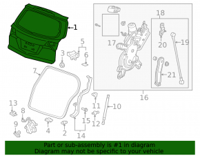 Naked tailgate for Acura MDX 07-13 with electric drive