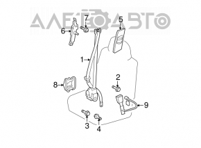 Lexus ES350 07-12 Black Driver's Seat Belt