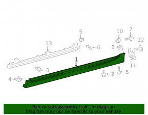 Right threshold for Toyota Camry v55 15-17 USA