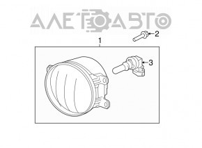 Left fog light for Toyota Avalon 13-16, polished