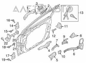 Hyundai Sonata 15-17 keyless outer front right door handle