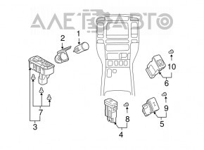 Lexus GX470 03-09 air suspension control buttons