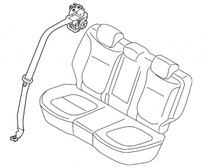 Seat belt rear right Kia Niro 23- black