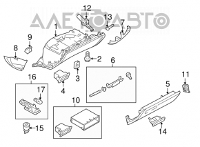 Glove box, glove compartment Audi A4 B8 08-16 without CD CHANGER black