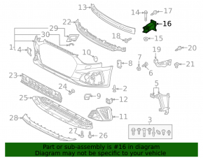 Front bumper reinforcement fang right Audi A4 B9 17-
