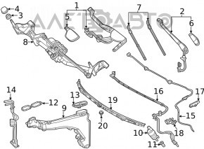 Windscreen wiper trapezoid with motor Mercedes W167 GLE 350 450 20-23