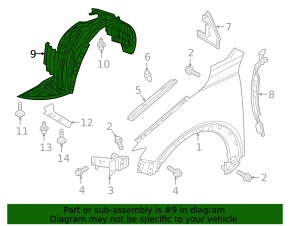 Front left fender liner Mazda CX-3 16-21