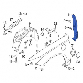 Right door-wing seal for Ford Fusion mk5 13-20